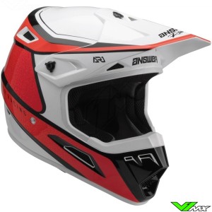 Answer AR1 Vivid Motocross Helmet - Red / White (L , 58-60cm)