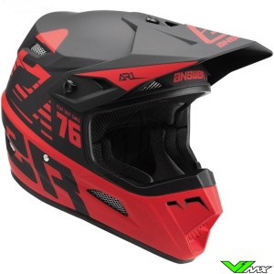 Answer AR1 Bold Youth Motocross Helmet - Black / Red (L, 51-52cm)