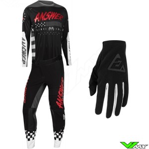 Answer Elite Redzone 2022 Motocross Gear Combo - Red / Black