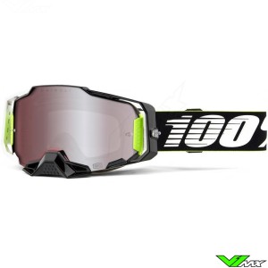 100% Armega RACR Motocross Goggle - Hiper Silver Mirror Lens