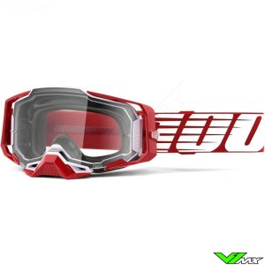 100% Armega Oversized Motocross Goggle - Deep Red / Clear Lens