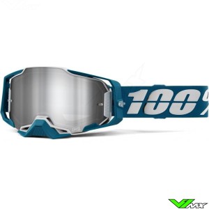100% Armega Albar Motocross Goggle - Mirror Silver Lens