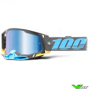 100% Racecraft 2 Trinidad Crossbril - Blauwe spiegellens