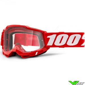 100% Accuri 2 OTG Motocross Goggle - Red / Clear Lens