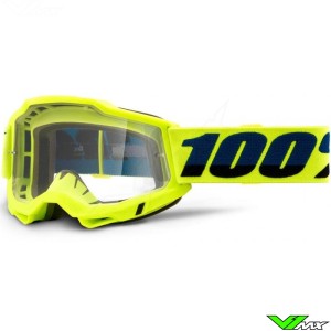 100% Accuri 2 OTG Motocross Goggle - Fluo Yellow / Clear Lens