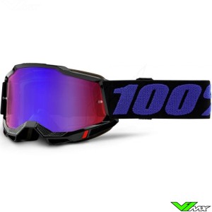 100% Accuri 2 Youth Moore Motocross Goggle - Blue Red Mirror Lens