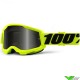 100% Strata 2 Sand Motocross Goggle - Fluo Yellow / Dark Smoke Lens