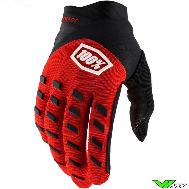 100% Airmatic 2022 Crosshandschoenen - Rood / Zwart