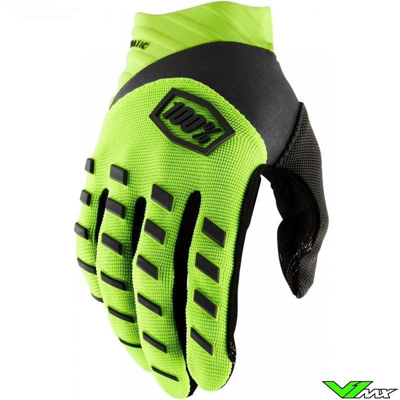 100% Airmatic 2022 Motocross Gloves - Fluo Yellow