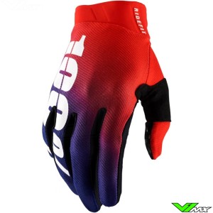 100% Ridefit Korp 2022 Motocross Gloves - Blue / Red