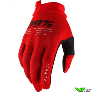 100% iTrack 2022 Motocross Gloves - Red