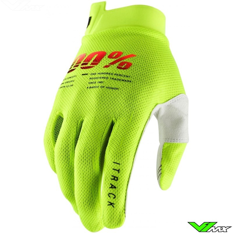 100% iTrack Youth 2022 Kinder Crosshandschoenen - Fluo Geel