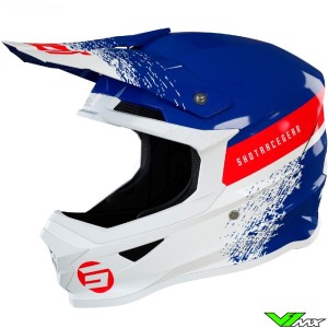 Shot Furious Roll Youth Motocross Helmet - Blue / Red