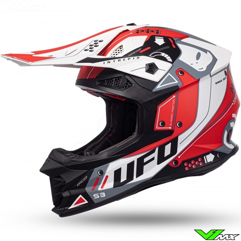 UFO Intrepid Motocross Helmet - Red (L, 59-60cm)