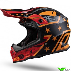 UFO Intrepid Youth Motocross Helmet - Black / Red / Orange
