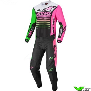Alpinestars Racer Compass 2022 Motocross Gear Combo - Fluo Green / Fluo Pink