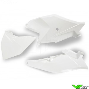UFO Side Number Plates with Airbox Cover White - GasGas MC85