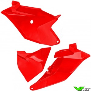 UFO Side Number Plates with Airbox Cover Red - GasGas MC85