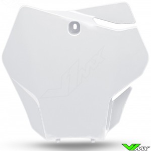 UFO Front Number Plate White - GasGas EX250 EX250F EX300 EX350F EX450F MC125 MC250 MC250F MC350F MC450F