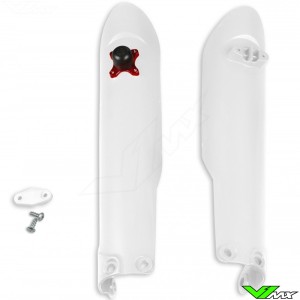 UFO Lower Fork Guards + Quick Starter White - GasGas EX250 EX250F EX300 EX350F EX450F MC125 MC250 MC250F MC350F MC450F