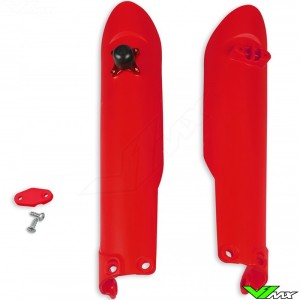 UFO Lower Fork Guards + Quick Starter Red - GasGas MC125 MC250 MC250F MC450F EX250 EX300 EX250F EX350F EX450F