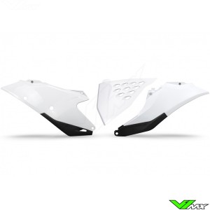UFO Side Number Plates with Vented Airbox Cover White - GasGas