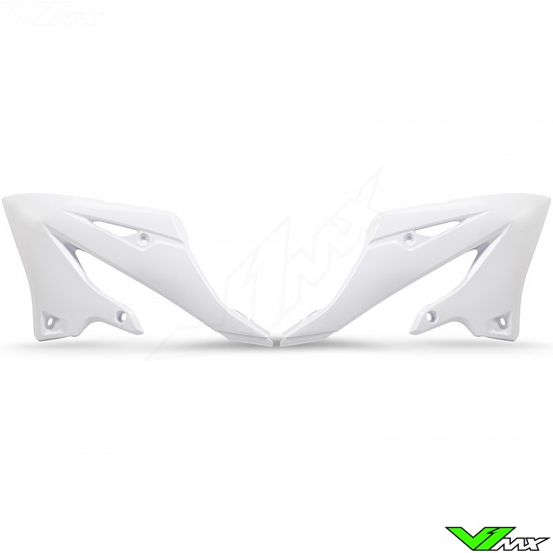 UFO Radiator Shrouds White - Yamaha YZ125 YZ250
