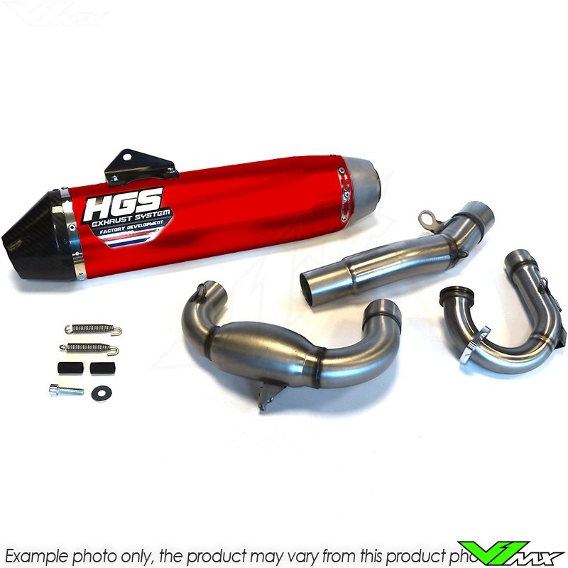 HGS Exhaust System Aluminium Red Carbon - KTM 250EXC-F Husqvarna FE250 GasGas EC250F