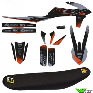 Blackbird Mat Black Stickerset en zadelovertrek - KTM