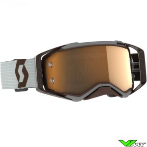 Scott Prospect Amplifier Gold Chrome Lens Motocross Goggles - Grey / Brown