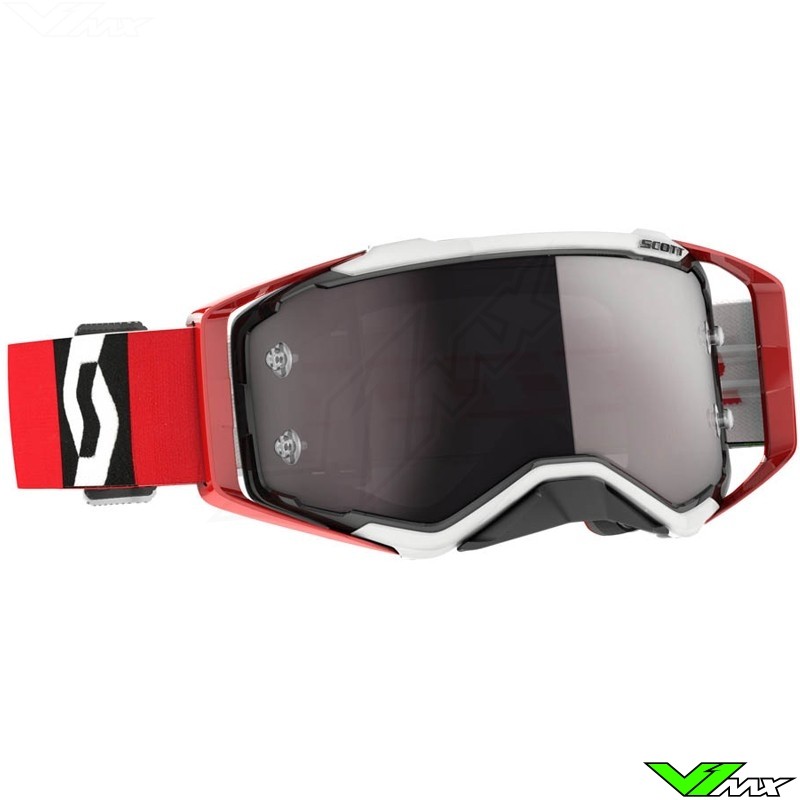 Scott Prospect Motocross Goggles - Red / Black / Silver Chrome Lens