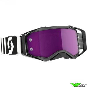 Scott Prospect Motocross Goggles - Black / White / Purple Chrome Lens