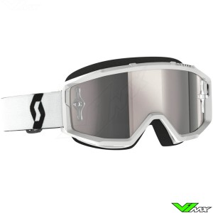Scott Primal Motocross Goggles - White / Silver Chrome Lens