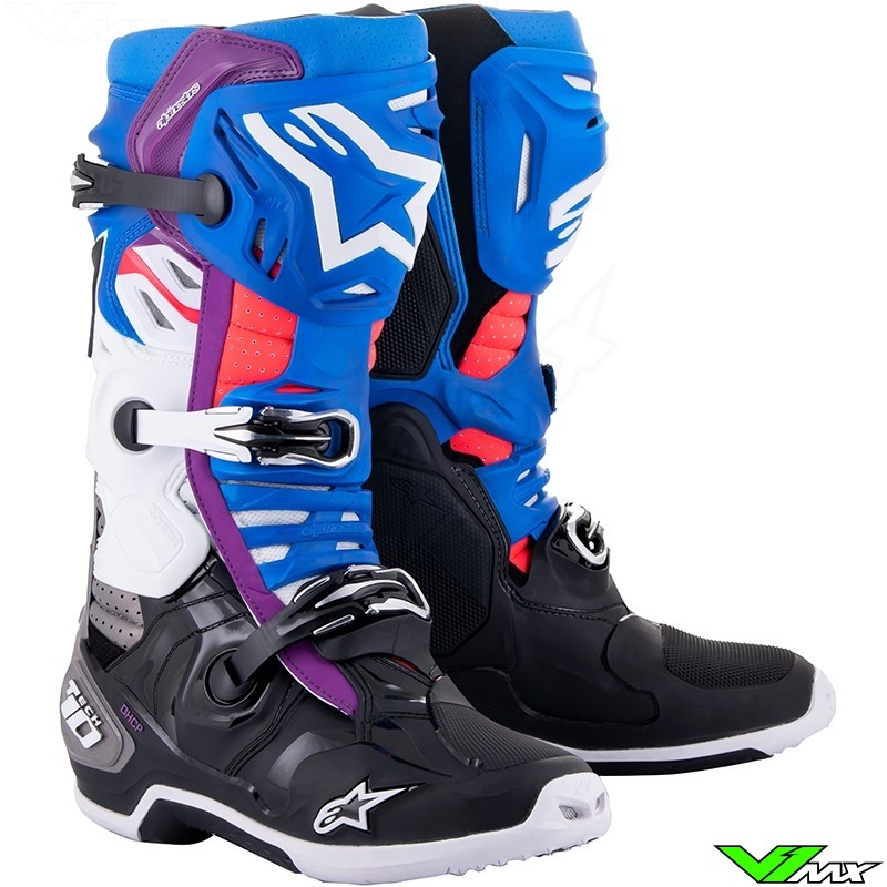 Alpinestars Tech 10 Supervented Motocross Boots - Enamel Blue / Purple