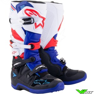 Alpinestars Tech 7 Crosslaarzen - Donker Blauw / Rood / Wit