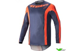 Alpinestars Techstar Arch 2023 Motocross Jersey - Night Navy / Hot Orange