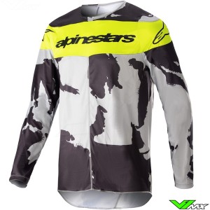 Alpinestars Racer Tactical 2023 Cross shirt - Grijs / Camo / Fluo Geel