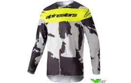 Alpinestars Racer Tactical 2023 Motocross Jersey - Grey / Camo / Fluo Yellow