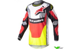 Alpinestars Fluid Agent 2023 Motocross Jersey - Black / Mars Red / Fluo Yellow