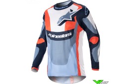 Alpinestars Fluid Agent 2023 Motocross Jersey - Night Navy / Hot Orange