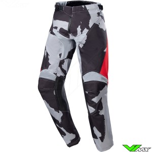 Alpinestars Racer Tactical 2023 Kinder Crossbroek - Grijs / Camo / Mars Rood