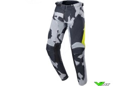 Alpinestars Racer Tactical 2023 Youth Motocross Pants - Grey / Camo / Fluo Yellow