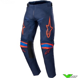 Alpinestars Racer Narin 2023 Youth Motocross Pants - Night Navy / Hot Orange