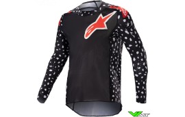 Alpinestars Racer North 2023 Kinder Cross Shirt - Zwart / Neon Rood