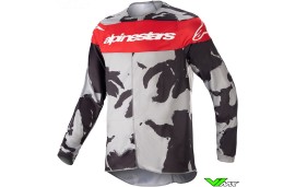 Alpinestars Racer Tactical 2023 Youth Motocross Jersey - Grey / Camo / Mars Red