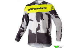 Alpinestars Racer Tactical 2023 Kinder Cross Shirt - Grijs / Camo / Fluo Geel