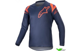 Alpinestars Racer Narin 2023 Kinder Cross Shirt - Night Navy / Hot Oranje