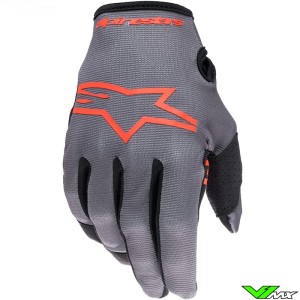 Alpinestars Radar 2023 Youth Motocross Gloves - Grey / Neon Red