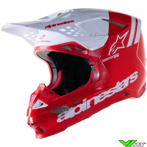 Alpinestars Supertech S-M8 Radium 2 Motocross Helmet - Bright Red / White