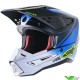 Alpinestars S-M5 Rayon Motocross Helmet - Nightlife / UCLA Blue / White